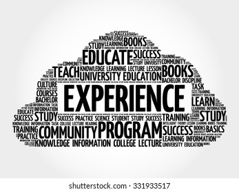 Experience word cloud, business concept