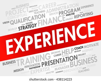 Experience word cloud, business concept