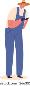 Experienced famer character vector illustration