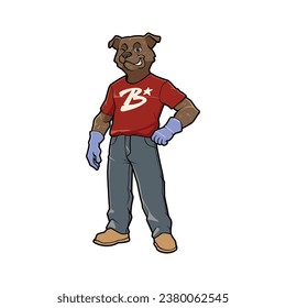 Experienced and Friendly Canine Cartoon Character in Casual Attire