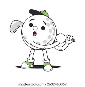 Experienced golf character playing game