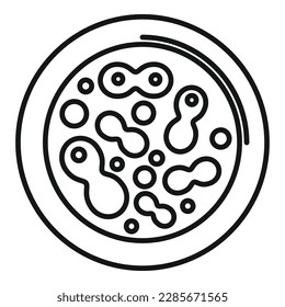 Experiment bacteria icon outline vector. Petri dish. Virus science