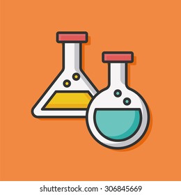 Experiment Beaker color line icon