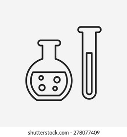 Experiment Beaker line icon