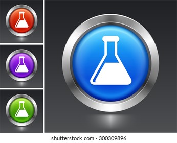 Experiment Beaker on Blue Round Button