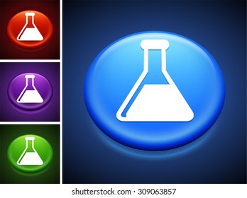 Experiment Beaker on Blue Round Button