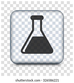 Experiment Beaker on Transparent Square Button