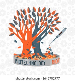 An experiment in biotechnology. Artificial additives for plants. Electronic dispenser for precise fertilizer application. The concept of human impact on nature.