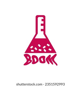 experiment bottle icon vector design with boom lettering suitable for t-shirt design