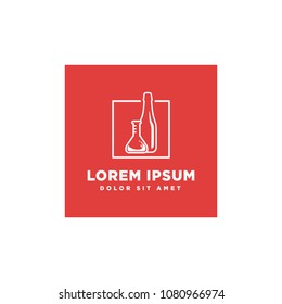 experiment bottle lab logo template
