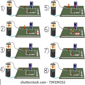 Experiment with charging and discharging the capacitor