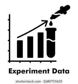 Estilo de glifo de icono de datos de experimento. Ilustración vectorial Para El Diseño gráfico