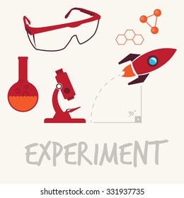 experiment. education icons