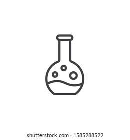 Experiment flask line icon. linear style sign for mobile concept and web design. Chemical test tube outline vector icon. Laboratory Research symbol, logo illustration. Vector graphics