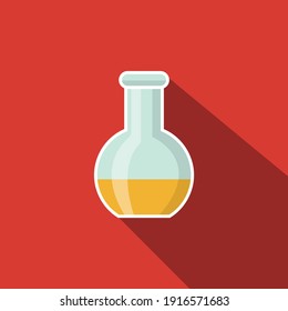 Experiment flat design icon, Chemistry infographic