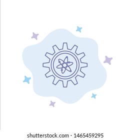 Experiment, Gear, Setting, Lab Blue Icon on Abstract Cloud Background. Vector Icon Template background