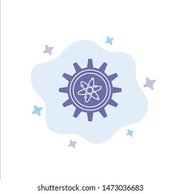 Experiment, Gear, Setting, Lab Blue Icon on Abstract Cloud Background