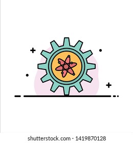 Experiment, Gear, Setting, Lab  Business Flat Line Filled Icon Vector Banner Template