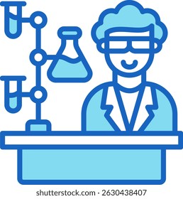 Experiment Icon Blue Vector Illustration