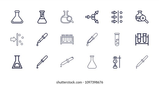Experiment icon. collection of 18 experiment outline icons such as pipette, test tube, atom move. editable experiment icons for web and mobile.