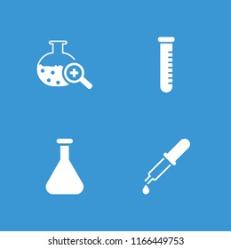 Experiment icon. collection of 4 experiment filled icons such as test tube search, test tube. editable experiment icons for web and mobile.