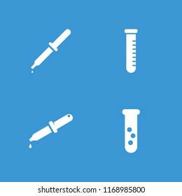 Experiment icon. collection of 4 experiment filled icons such as test tube. editable experiment icons for web and mobile.
