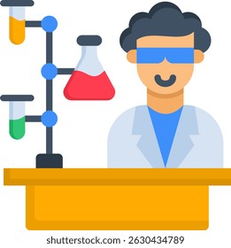 Experiment Icon Flat Vector Illustration