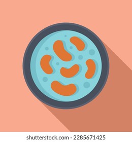 Experiment icon flat vector. Petri dish. Micro virus