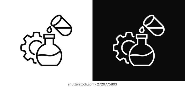 Conjunto de iconos de experimento en blanco y negro