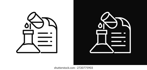 Conjunto de iconos de experimento en blanco y negro