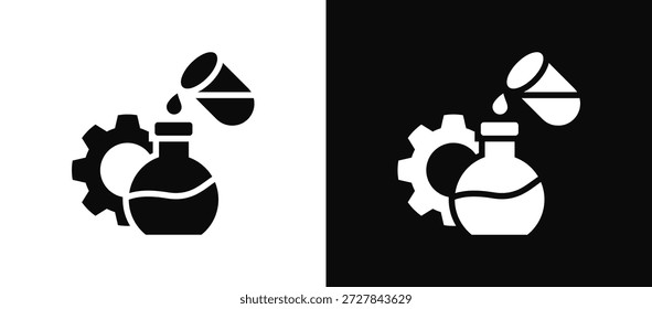 Conjunto de iconos de experimento en blanco y negro