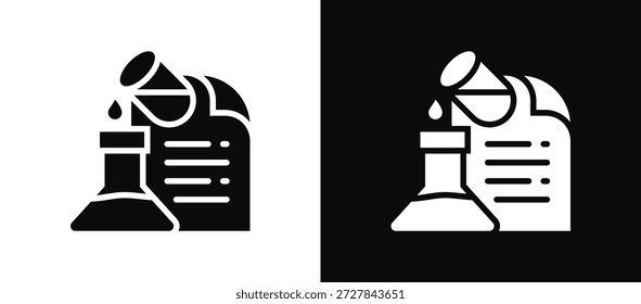 Conjunto de iconos de experimento en blanco y negro