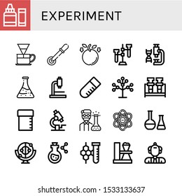 Experiment Icon Set. Collection Of Ph Meter, Dripper, Pipette, Gravity, Test Tube, Laboratory, Flask, Microscope, Phylogenetics, Sample Tube, Chemist, Physics, Chemical Icons