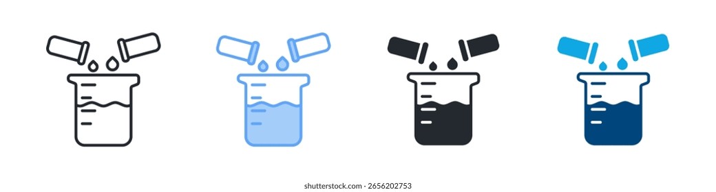 Experiment Icon Set Multiple Style. Designed In Outline, Blue, Glyph, Dual Tone