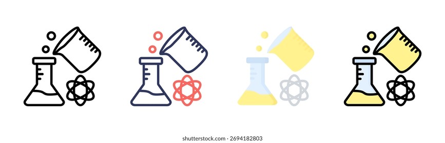 Experiment icon set multiple style collection