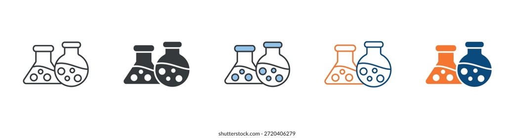 Conjunto de iconos de experimento Colección de estilos múltiples