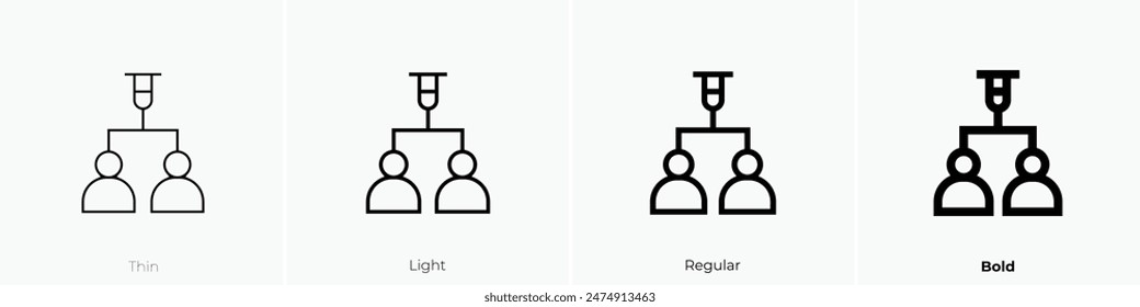 experiment icon. Thin, Light Regular And Bold style design isolated on white background