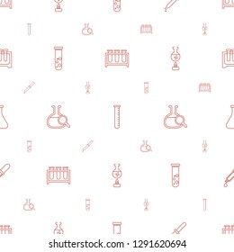 experiment icons pattern seamless white background. Included editable line test tube, pipette, test tube search icons. experiment icons for web and mobile.
