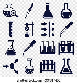 Experiment icons set. set of 16 experiment filled icons such as pipette, test tube, test tube search