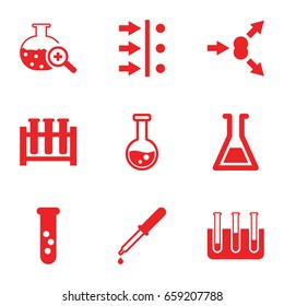 Experiment icons set. set of 9 experiment filled icons such as pipette, test tube, test tube search