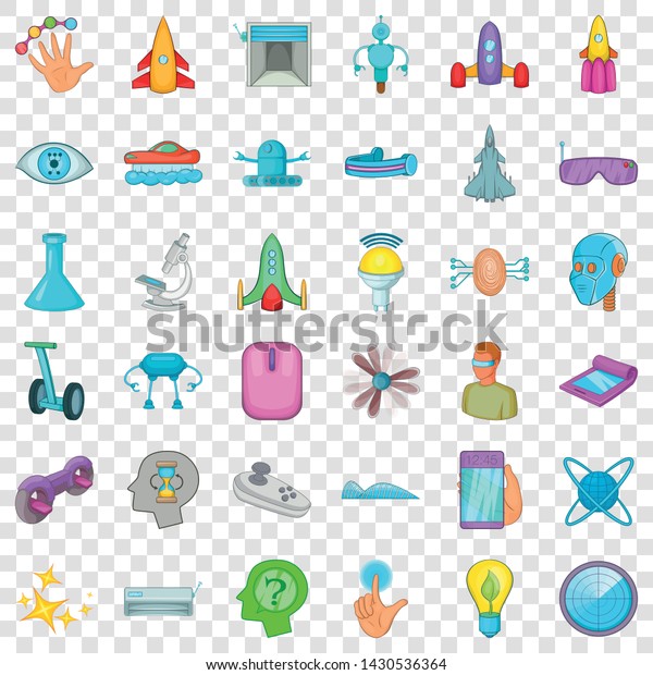 Experiment icons set. Cartoon style of 36\
experiment vector icons for web for any\
design