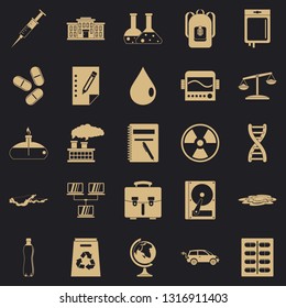Experiment icons set. Simple set of 25 experiment vector icons for web for any design