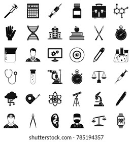 Experiment icons set. Simple style of 36 experiment vector icons for web isolated on white background