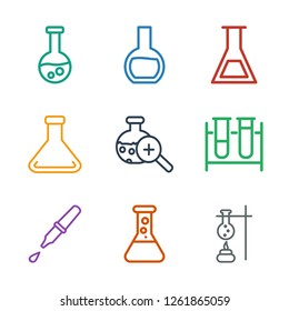 experiment icons. Trendy 9 experiment icons. Contain icons such as test tube, pipette, test tube search. experiment icon for web and mobile.