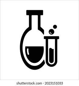 Experiment, lab, science, test icon. Black vector graphics.