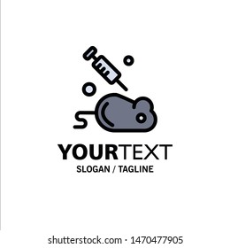 Experiment, Laboratory, Mouse, Science Business Logo Template. Flat Color. Vector Icon Template background