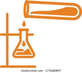 Experiment, laboratory, tubes vector icon