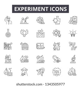 Experiment line icons for web and mobile design. Editable stroke signs. Experiment  outline concept illustrations