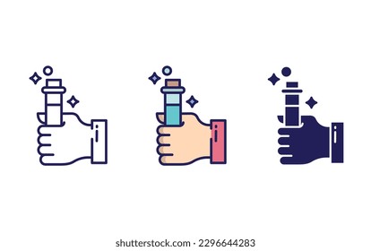 Experiment line and solid illustration icon