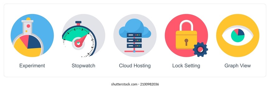 Experiment And Lock Setting Icon Concept